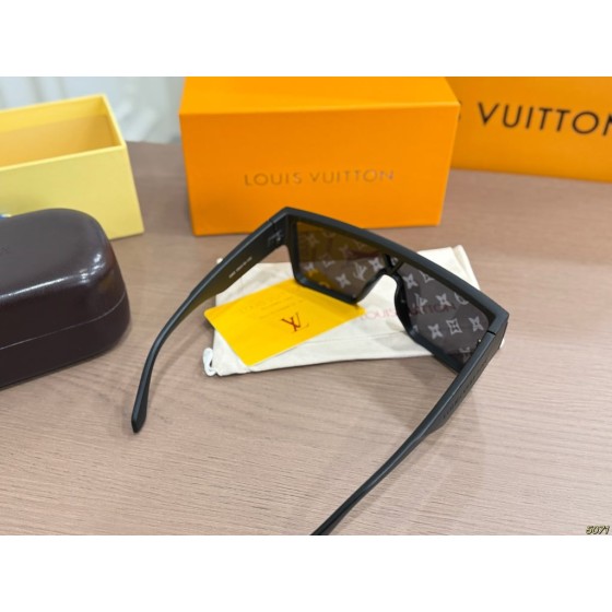 LV Monogram Lens Shield Sunglasses (Black)